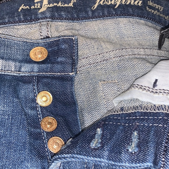 7FAM Josefina Skinny Boyfriend Button Fly Jeans Size 25 - Picture 6 of 8